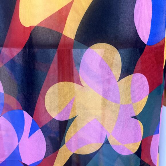 ANTHROPOLOGIE Beach Riot Shiloh Cutout Cover-Up Maxi Dress Sz Large Geo Floral - Picture 9 of 11